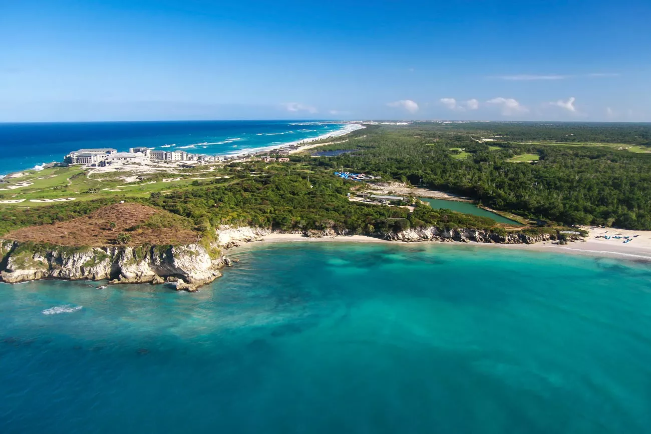 Aerial view of Macao beach, Bavaro , Dominican Republic 